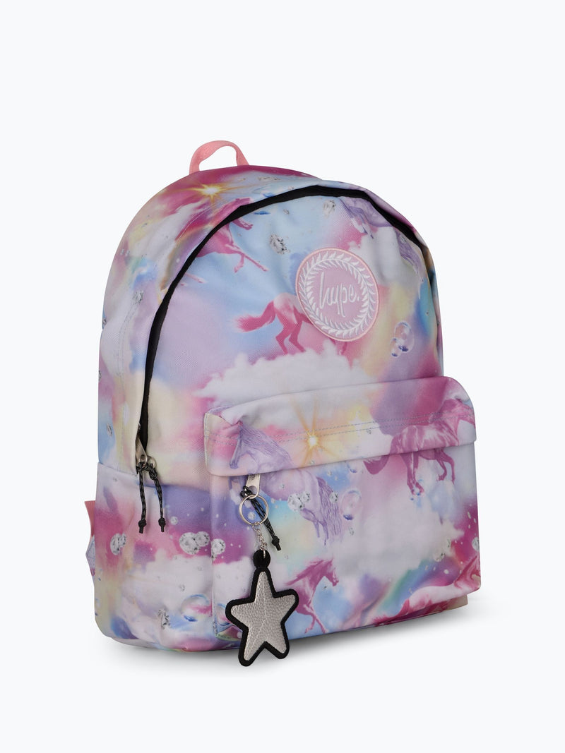 Hype pink imagination backpack with unicorn design - British product
