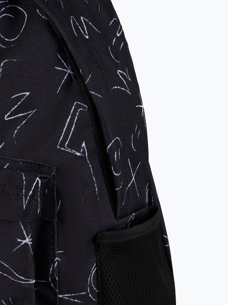 Hype black doodle backpack with crayon print, UK version