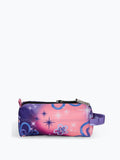 Hype purple sparkle flower pencil case with crest badge, imported from the UK