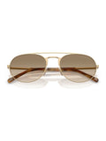 Emporio Armani pilot sunglasses with pale gold frame and gradient lenses, imported from the UK
