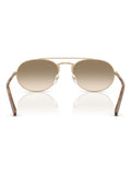 Emporio Armani pilot sunglasses with pale gold frame and gradient lenses, imported from the UK