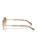 Emporio Armani pilot sunglasses with pale gold frame and gradient lenses, imported from the UK
