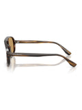 Emporio Armani pilot sunglasses with brown lenses and dark green frame (British brand)