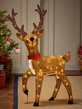 Lights4fun reindeer Christmas figure 1m battery operated - British product