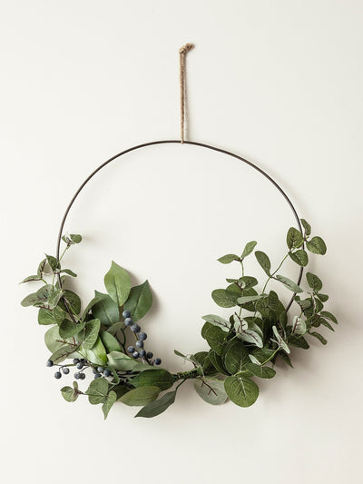 Next Lights4fun 35cm Eucalyptus Christmas Half Wreath- Buy online at McGrocer
