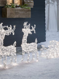 Lights4fun clear LED reindeer and sleigh 70cm, imported from the UK