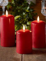 Next Lights4fun Red TruGlow LED Pillar Candle Trio- Buy online at McGrocer