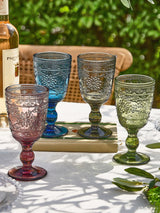 Next Dibor Set of 4 Multi Embossed Wine Goblets 300ml- Buy online at McGrocer