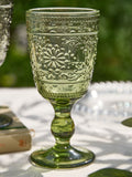Dibor set of 4 embossed wine goblets, imported from the UK