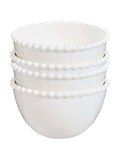 Dibor set of 4 white beaded edge stoneware bowls - British product