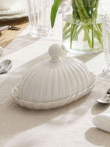 Next Dibor White Scalloped Butter Dish- Buy online at McGrocer