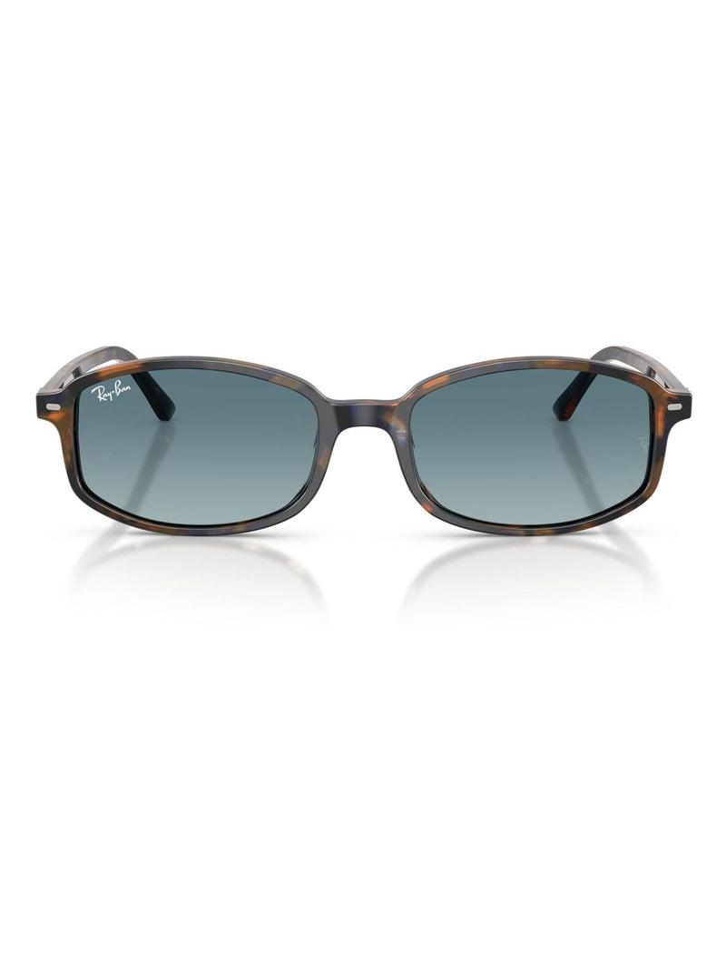 Ray-Ban RB2232 irregular sunglasses with blue havana frames, imported from the UK