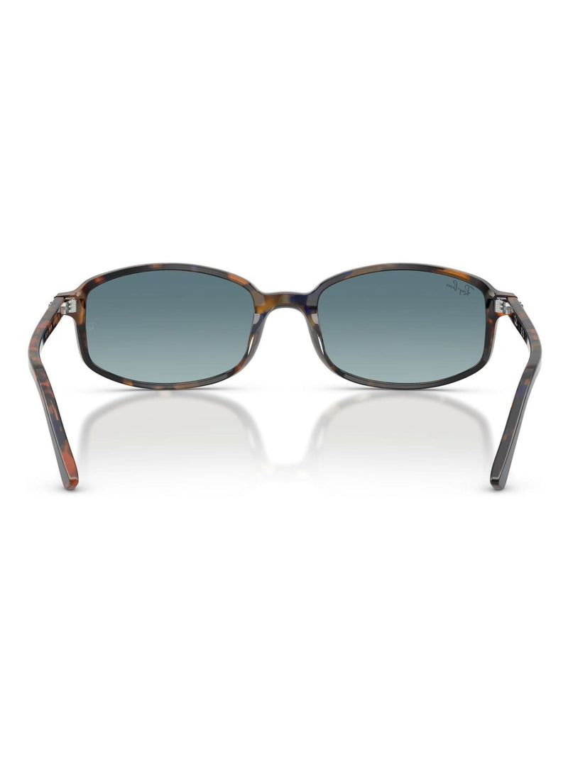 Ray-Ban RB2232 irregular sunglasses with blue havana frames, imported from the UK