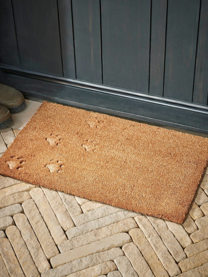 Cox & Cox natural embossed paw print doormat, UK version