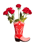 Sass & Belle red cowboy boot vase, imported from the UK