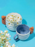 Sass & Belle blue peeking sausage dog planter small, UK version