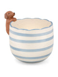 Sass & Belle blue peeking sausage dog planter small, UK version