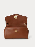 Lauren Ralph Lauren brown crossbody bag with turnlock and chain strap, UK version