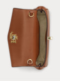 Lauren Ralph Lauren brown crossbody bag with turnlock and chain strap, UK version