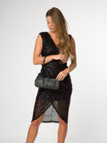 Pure Luxuries London black Evangeline leather grab bag - British product