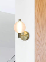 Next Searchlight Satin Brass Frosted Glass Wall Light- Buy online at McGrocer