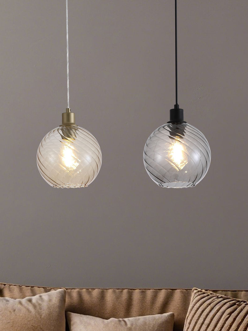 Searchlight smoke glass pendant ceiling light (British brand)