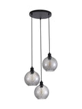 Searchlight black 3-light glass pendant ceiling light - British product