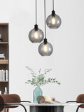 Searchlight black 3-light glass pendant ceiling light - British product