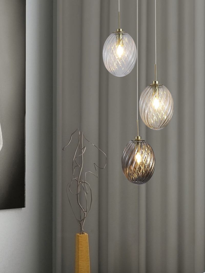 Searchlight brass 3-light pendant light (British brand)