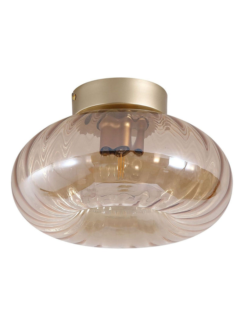 Searchlight amber glass flush ceiling light, UK version