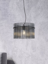 Next Searchlight Black Smoked Glass Rod Pendant Ceiling Light- Buy online at McGrocer