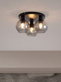 Searchlight black smoke flush ceiling light, UK version