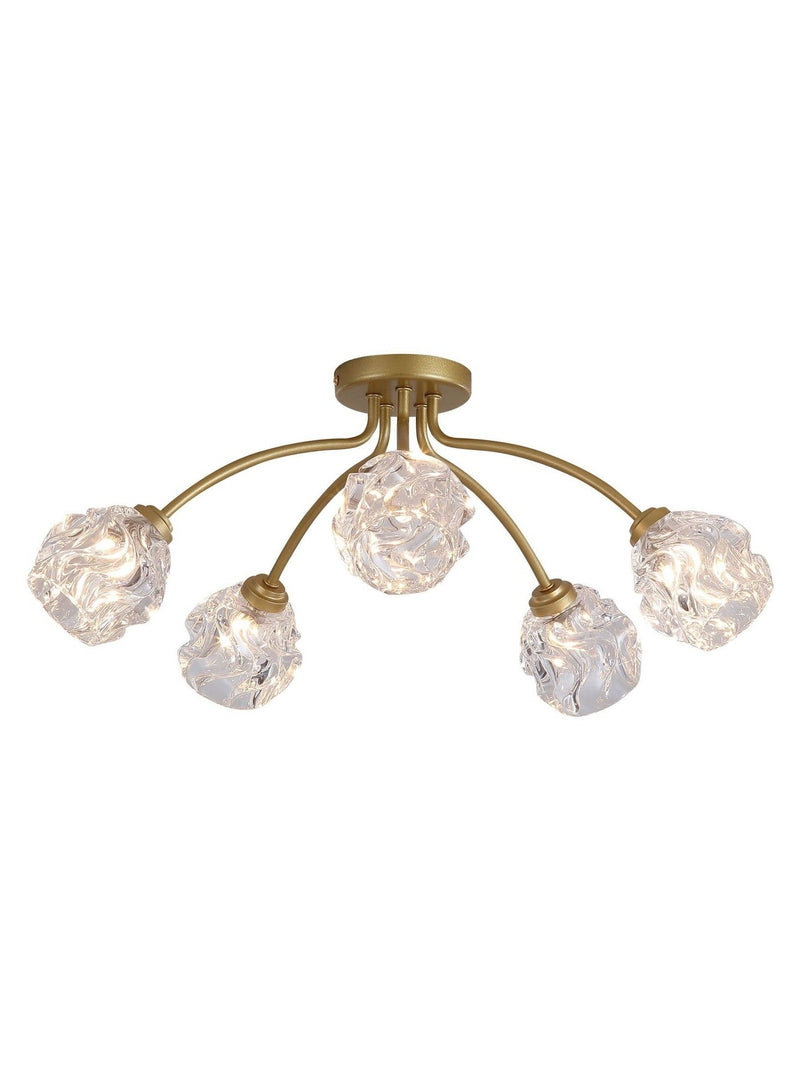 Searchlight Gold 5 light flush ceiling light (British brand)