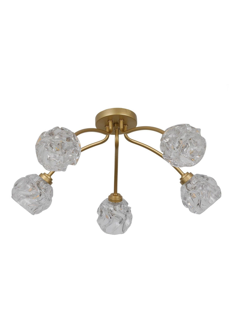 Searchlight Gold 5 light flush ceiling light (British brand)