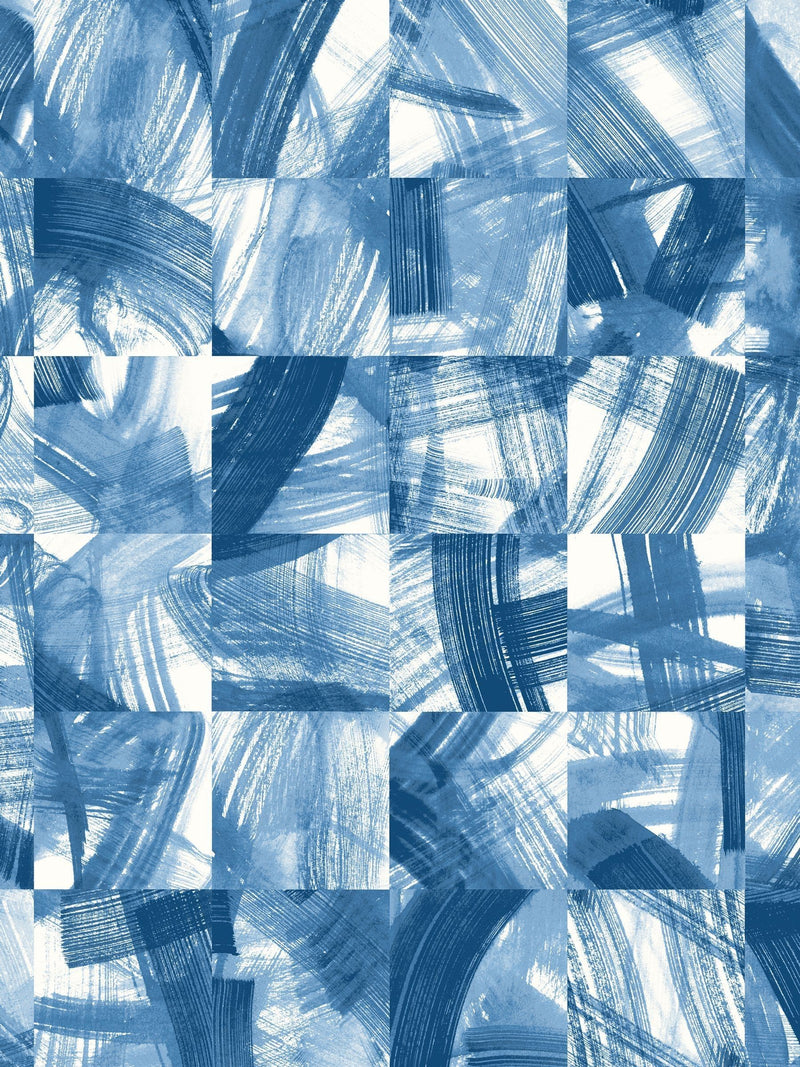 Ohpopsi Maku Seashell wallpaper sample electric blue A4, imported from the UK