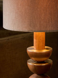 Natural Chatham table lamp with wood base and brass accents (British brand)