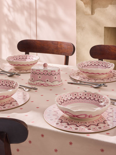 Next Cath Kidston Set of 4 Pink Spitalfields Silk Pasta Bowls- Buy online at McGrocer