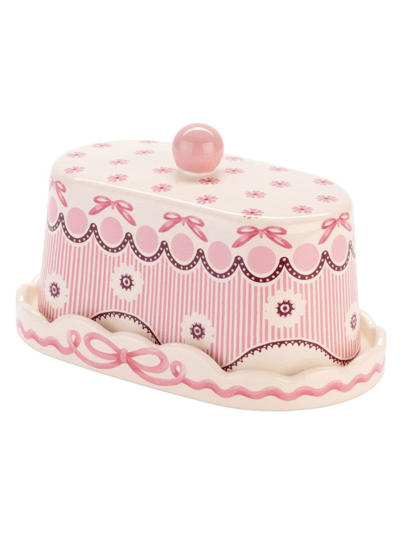 Cath Kidston pink Spitalfields Silk butter dish, UK version