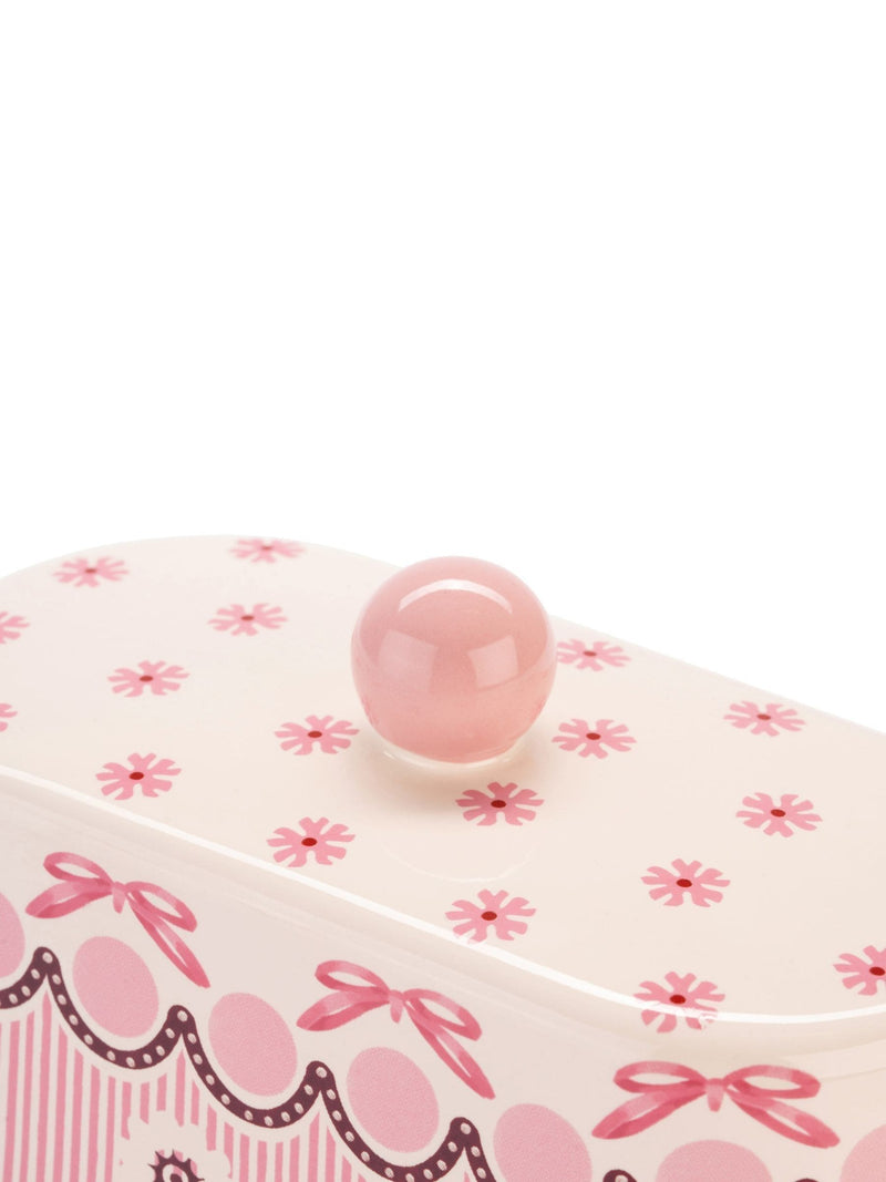 Cath Kidston pink Spitalfields Silk butter dish, UK version