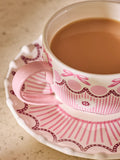 Cath Kidston pink Spitalfields Silk teacup and saucer set, UK version
