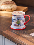 Cath Kidston blue London town mug and coaster set - British product