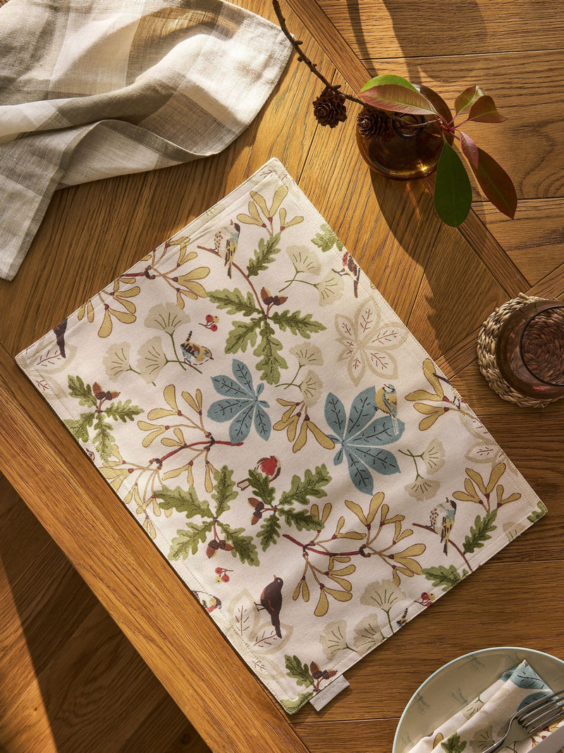 Sophie Allport Cream Orchard Birds washable placemats set of 2, UK version