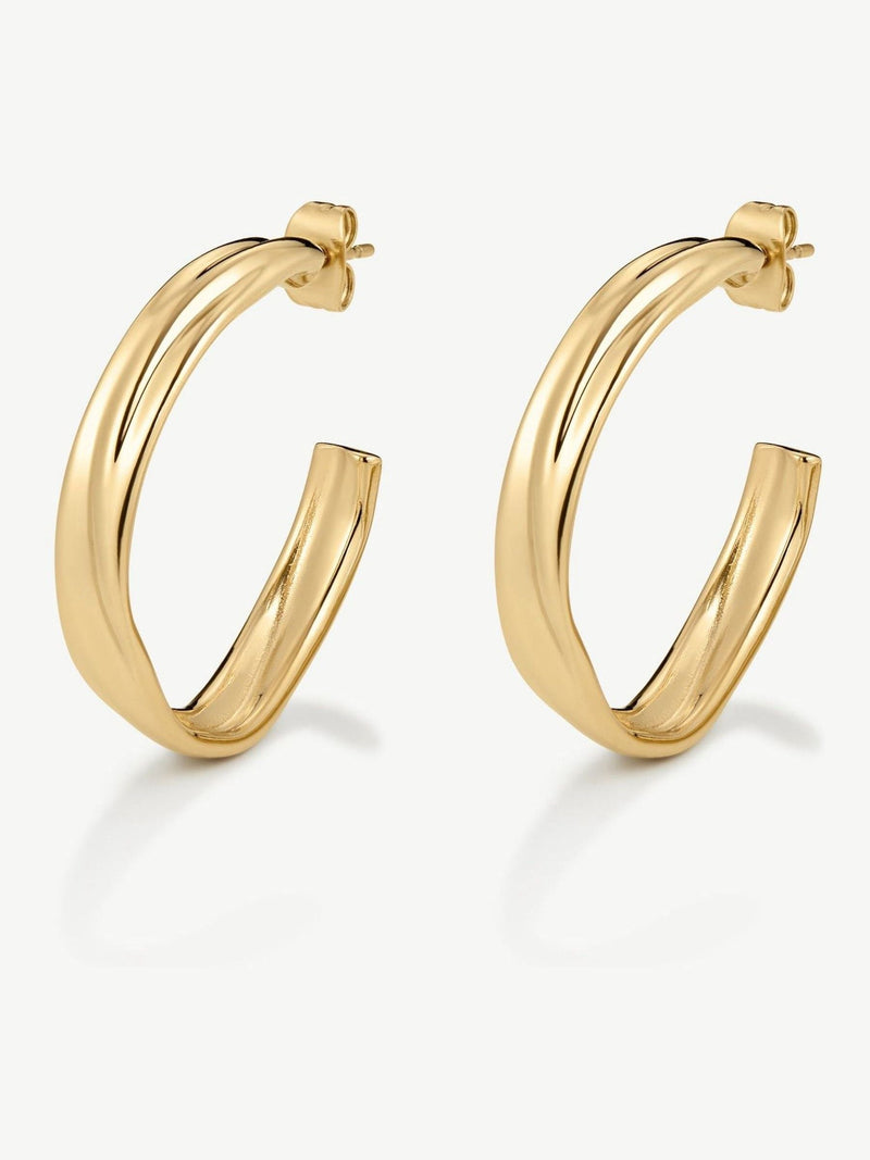 D.Louise gold tone molten medium hoop earrings - British product