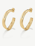 D.Louise gold tone molten medium hoop earrings - British product