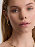 D.Louise gold tone molten medium hoop earrings - British product