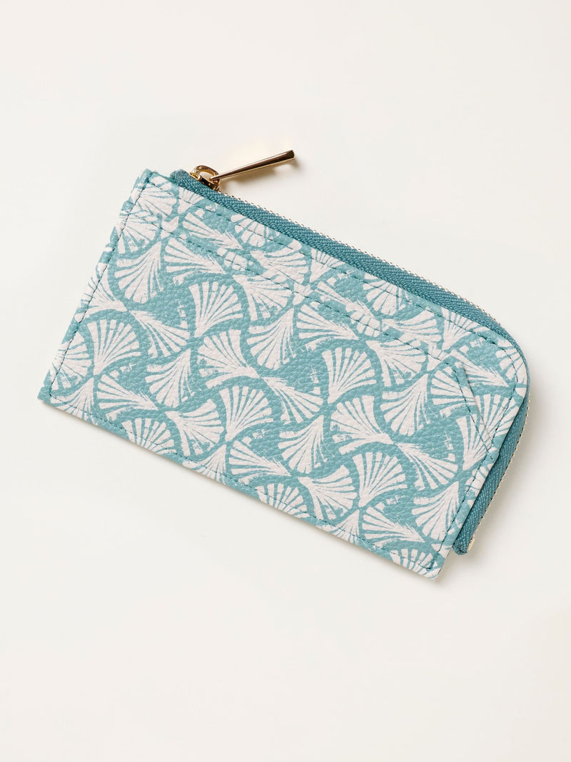 FatFace green shell printed card holder, imported from the UK