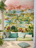 Clarke and Clarke teal Kerala Indira mural wallcovering 135cm - British product