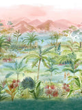 Clarke and Clarke teal Kerala Indira mural wallcovering 135cm - British product