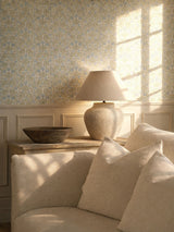 Next Morris & Co Thyme Woad Oak & Blossom Unfinished Works Wallpaper 10m- Buy online at McGrocer