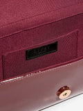 Lipsy burgundy red tassel trim clutch bag, UK version
